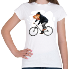 PRINTFASHION Biciklis hal - Női póló - Fehér