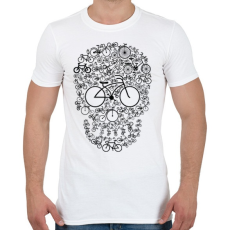 PRINTFASHION Biciklis koponya - Férfi póló - Fehér