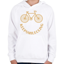 PRINTFASHION Biciklis mosoly - Gyerek kapucnis pulóver - Fehér gyerek pulóver, kardigán
