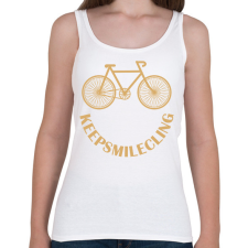 PRINTFASHION Biciklis mosoly - Női atléta - Fehér női trikó