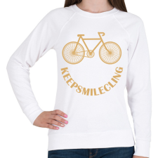 PRINTFASHION Biciklis mosoly - Női pulóver - Fehér női pulóver, kardigán