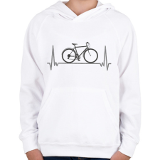 PRINTFASHION Biciklis szív - Gyerek kapucnis pulóver - Fehér gyerek pulóver, kardigán
