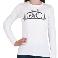 PRINTFASHION Biciklis szív - Női hosszú ujjú póló - Fehér