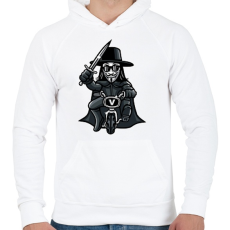 PRINTFASHION Biciklis Vendetta - Férfi kapucnis pulóver - Fehér