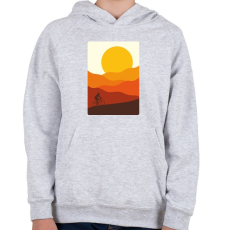 PRINTFASHION Biciklizés a hegyekben - Gyerek kapucnis pulóver - Sport szürke