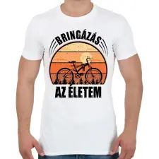 PRINTFASHION Biciklizés az életem - Férfi póló - Fehér férfi póló
