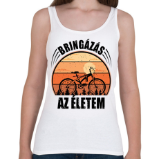 PRINTFASHION Biciklizés az életem - Női atléta - Fehér