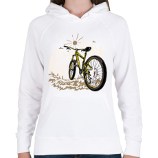 PRINTFASHION Biciklizés - Női kapucnis pulóver - Fehér