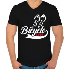 PRINTFASHION Bicycle Club - Férfi V-nyakú póló - Fekete férfi póló