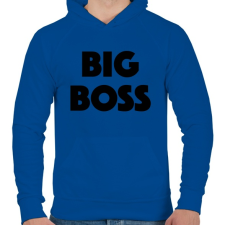 PRINTFASHION BIG BOSS - Férfi kapucnis pulóver - Királykék férfi pulóver, kardigán