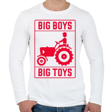 PRINTFASHION Big boys big toys - traktoros - Férfi hosszú ujjú póló - Fehér