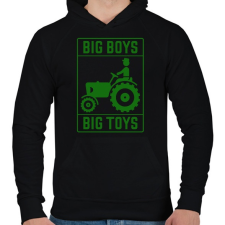 PRINTFASHION Big boys big toys - traktoros - Férfi kapucnis pulóver - Fekete férfi pulóver, kardigán