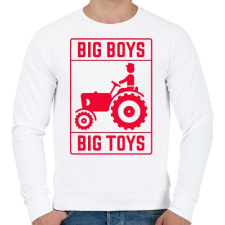 PRINTFASHION Big boys big toys - traktoros - Férfi pulóver - Fehér férfi pulóver, kardigán