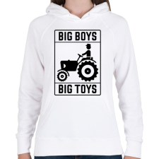 PRINTFASHION Big boys big toys - traktoros - Női kapucnis pulóver - Fehér női pulóver, kardigán