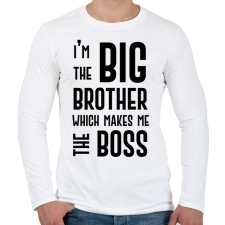 PRINTFASHION Big brother boss - Férfi hosszú ujjú póló - Fehér férfi póló