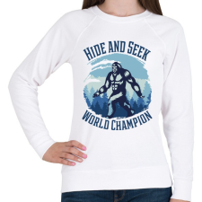 PRINTFASHION Big Foot -  bújócska világbajnok - Női pulóver - Fehér női pulóver, kardigán