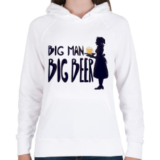 PRINTFASHION Big Man Big Beer - Női kapucnis pulóver - Fehér