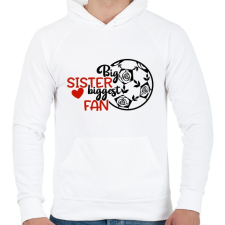 PRINTFASHION Big sister biggest fan - Férfi kapucnis pulóver - Fehér férfi pulóver, kardigán