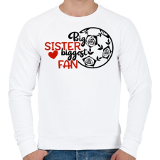 PRINTFASHION Big sister biggest fan - Férfi pulóver - Fehér férfi pulóver, kardigán