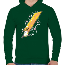 PRINTFASHION Big sword - Férfi kapucnis pulóver - Sötétzöld férfi pulóver, kardigán
