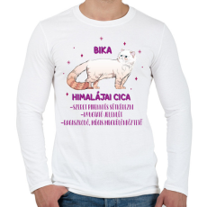 PRINTFASHION Bika - Himalájai cica - Férfi hosszú ujjú póló - Fehér