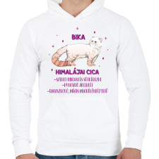 PRINTFASHION Bika - Himalájai cica - Férfi kapucnis pulóver - Fehér férfi pulóver, kardigán