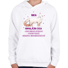 PRINTFASHION Bika - Himalájai cica - Gyerek kapucnis pulóver - Fehér gyerek pulóver, kardigán