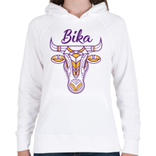 PRINTFASHION Bika horoszkóp - Női kapucnis pulóver - Fehér női pulóver, kardigán