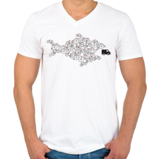 PRINTFASHION Bike - Férfi V-nyakú póló - Fehér férfi póló