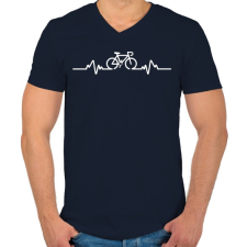 PRINTFASHION BIKE - Férfi V-nyakú póló - Sötétkék férfi póló