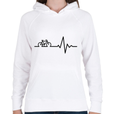 PRINTFASHION Bike in my blood - Női kapucnis pulóver - Fehér női pulóver, kardigán