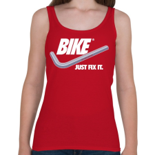 PRINTFASHION Bike Just fix it - Női atléta - Cseresznyepiros női trikó