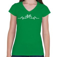 PRINTFASHION BIKE - Női V-nyakú póló - Zöld női póló