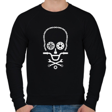 PRINTFASHION Bike Skull - Férfi pulóver - Fekete