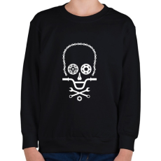 PRINTFASHION Bike Skull - Gyerek pulóver - Fekete