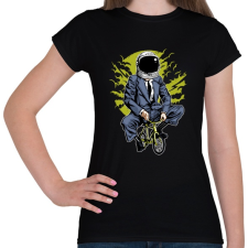 PRINTFASHION Bike To The Moon - Női póló - Fekete női póló