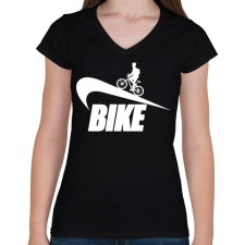 PRINTFASHION Biker - Női V-nyakú póló - Fekete női póló