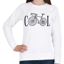 PRINTFASHION Biking is cool - Női pulóver - Fehér női pulóver, kardigán