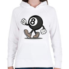 PRINTFASHION Biliárd golyó - Női kapucnis pulóver - Fehér