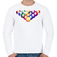 PRINTFASHION Biliárdgolyók - Férfi pulóver - Fehér férfi pulóver, kardigán