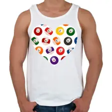 PRINTFASHION Biliárdos szív - Férfi atléta - Fehér atléta, trikó
