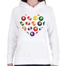 PRINTFASHION Biliárdos szív - Női kapucnis pulóver - Fehér női pulóver, kardigán