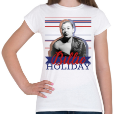 PRINTFASHION Billie Holiday - Női póló - Fehér