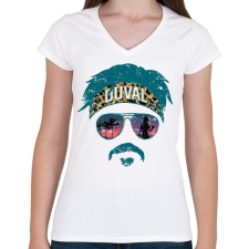 PRINTFASHION Billy a menősrác - Női V-nyakú póló - Fehér női póló