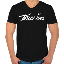 PRINTFASHION BILLY IDOL - Férfi V-nyakú póló - Fekete férfi póló