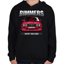 PRINTFASHION Bimmer BMW E30 - Gyerek kapucnis pulóver - Fekete gyerek pulóver, kardigán