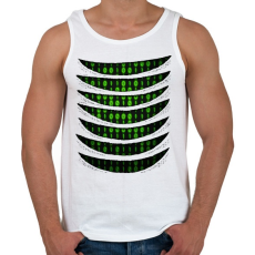 PRINTFASHION Bináris kód tépett minta - Férfi atléta - Fehér