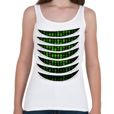 PRINTFASHION Bináris kód tépett minta - Női atléta - Fehér női trikó