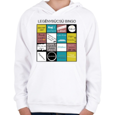 PRINTFASHION Bingo Legénybúcsúhoz - Gyerek kapucnis pulóver - Fehér