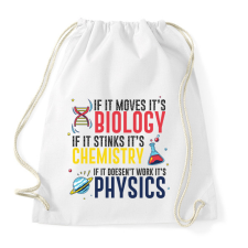 PRINTFASHION Biológia, kémia, fizika - Sportzsák, Tornazsák - Fehér tornazsák